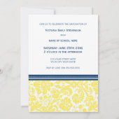 カスタム卒業パーティー招待状イエローブルー 招待状 (裏面)
