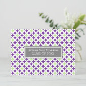 カスタム卒業パーティー招待状パープルグレー 招待状 (スタンド正面)