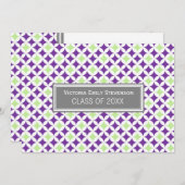 カスタム卒業パーティー招待状パープルグレー 招待状 (正面/裏面)