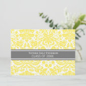 カスタム卒業パーティー招待状レモングレー 招待状 (スタンド正面)