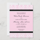 カスタム卒業パーティ招待状カードピンク 招待状 (裏面)