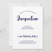 カスタム卒業パープルスクリプト写真コラージュ 招待状 (裏面)