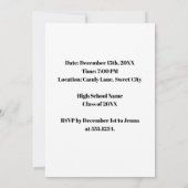 カスタム卒業党ポップ・アートの芸術 招待状 (裏面)