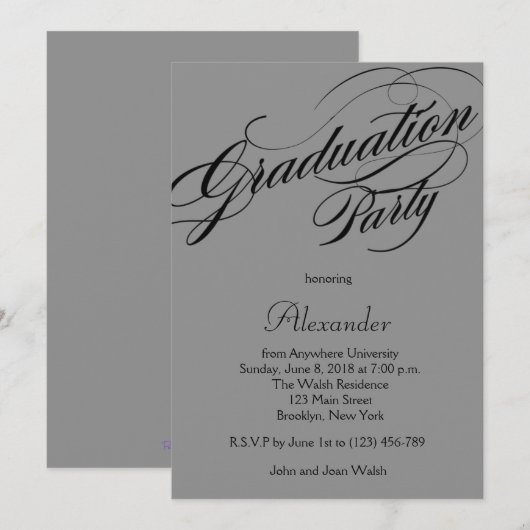 カスタム卒業党招待状 招待状 (正面/裏面)