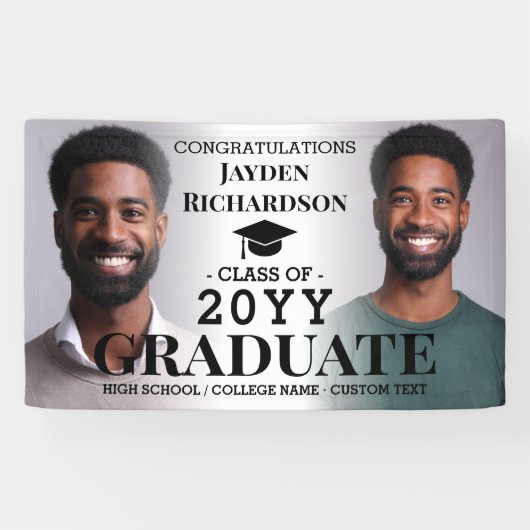 カスタム卒業写真コラージュグラードおめでとう 横断幕 (横)