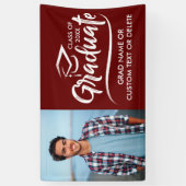 カスタム卒業写真スクールカラーモダン卒業 横断幕 (縦)