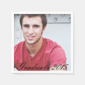 カスタム卒業写真パーティー紙ナプキンセット スタンダードカクテルナプキン (正面)