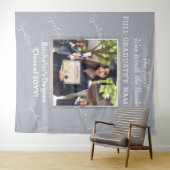 カスタム卒業写真パールブルーシルバーバック タペストリー (インサイチュ(横))