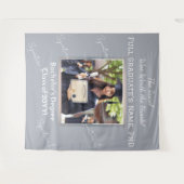 カスタム卒業写真パールブルーシルバーバック タペストリー (正面(横))