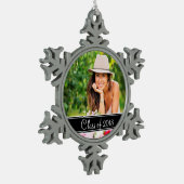 カスタム卒業写真ホリデーオーナメント スノーフレークピューターオーナメント (左)