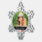 カスタム卒業写真ホリデーオーナメント スノーフレークピューターオーナメント (右)