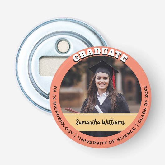 カスタム卒業写真卒業シックピーチ 栓抜き (正面)