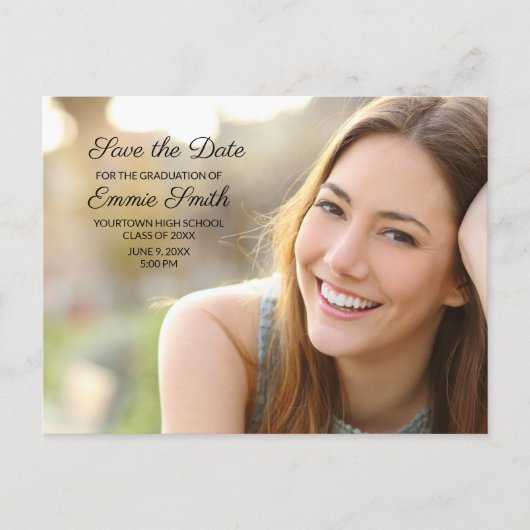 カスタム卒業写真救日前 ポストカード (正面)