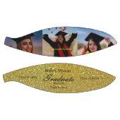 カスタム卒業写真金ゴールド名バスケットボール バスケットボール (パネル)