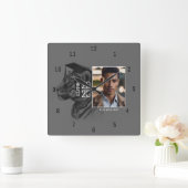 カスタム卒業写真 スクエア壁時計 (ホーム)