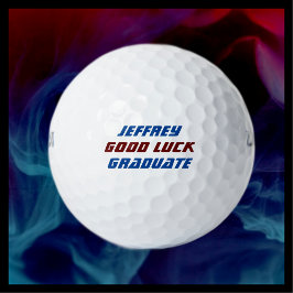 カスタム卒業名ブルーとブルゴーニュ ゴルフボール