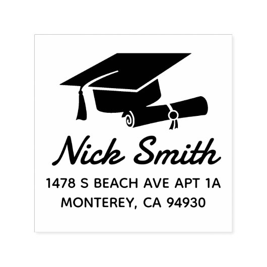 カスタム卒業差出人住所 セルフインキングスタンプ (デザイン)