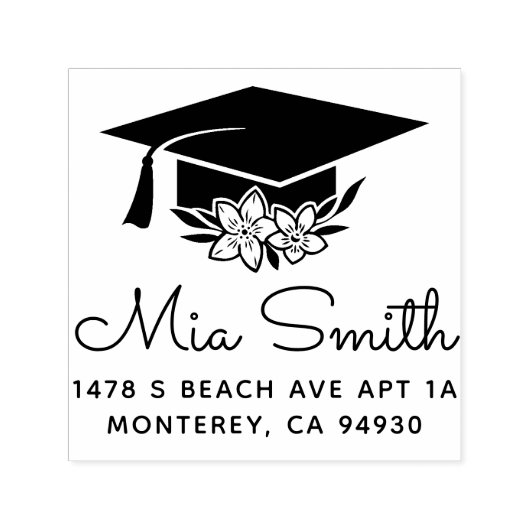 カスタム卒業差出人住所 セルフインキングスタンプ (デザイン)