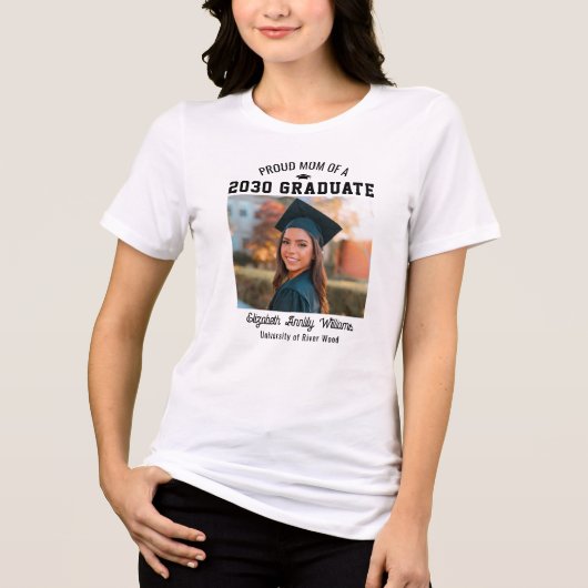 カスタム卒業年・写真入りプロママ用セニオール卒業記念Tシャツ トライブレンドTシャツ (正面)