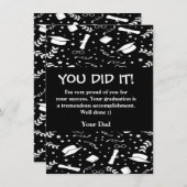 カスタム卒業式あいさつカード両面なし折り 招待状 (正面/裏面)