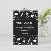 カスタム卒業式あいさつカード両面なし折り 招待状 (スタンド正面)