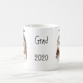 カスタム卒業式おもしろいワイズフクロウ コーヒーマグカップ (中央)