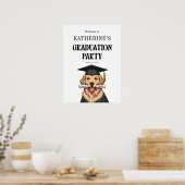 カスタム卒業式かわいいゴールデンレトリエバードッグ ポスター (キッチン)