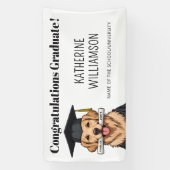 カスタム卒業式かわいいゴールデンレトリエバードッグ 横断幕 (縦)