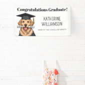 カスタム卒業式かわいいゴールデンレトリエバードッグ 横断幕 (インサイチュ)