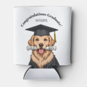 カスタム卒業式かわいいゴールデンレトリエバードッグ 缶クーラー (正面)