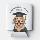 カスタム卒業式かわいいゴールデンレトリエバードッグ 缶クーラー (裏面)