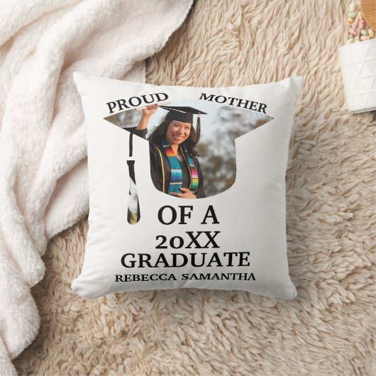カスタム卒業式タッセル写真誇りを持った父 クッション (ブランケット)