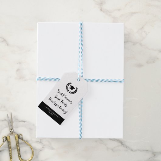 カスタム卒業式モダンパーティーありがとう ギフトタグ (より糸付き)