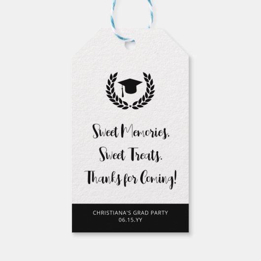 カスタム卒業式モダンパーティーありがとう ギフトタグ (裏面)