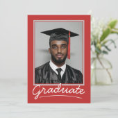 カスタム卒業招待状カード | クラシックデザイン 招待状 (スタンド正面)