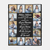 カスタム卒業生14名フォトコラージュ フリースブランケット (正面)