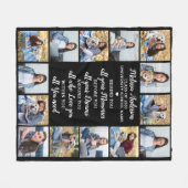 カスタム卒業生14名フォトコラージュ フリースブランケット (正面(横))
