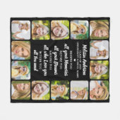 カスタム卒業生14名感動的写真卒業 フリースブランケット (正面(横))