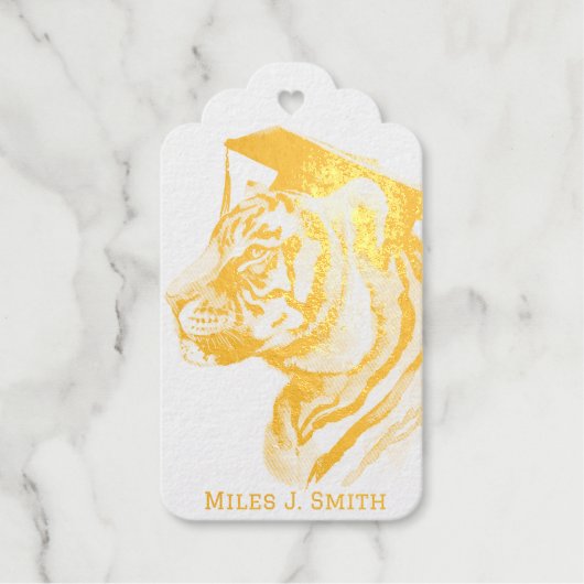 カスタム卒業箔メッセージカード ギフトタグ (正面)