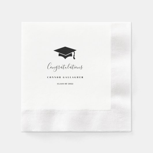 カスタム卒業紙 縁ありカクテルナプキン (正面)