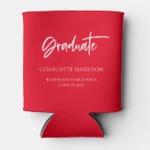 カスタム卒業赤と白パーティークーラーボックス 缶クーラー (正面)