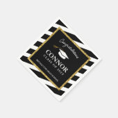 カスタム卒業金ゴールドグリッター卒業党 スタンダードカクテルナプキン (角)