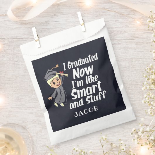 カスタム卒業Gag私は漫画の名前を卒業 フェイバーバッグ (クリップ留めされた状態)