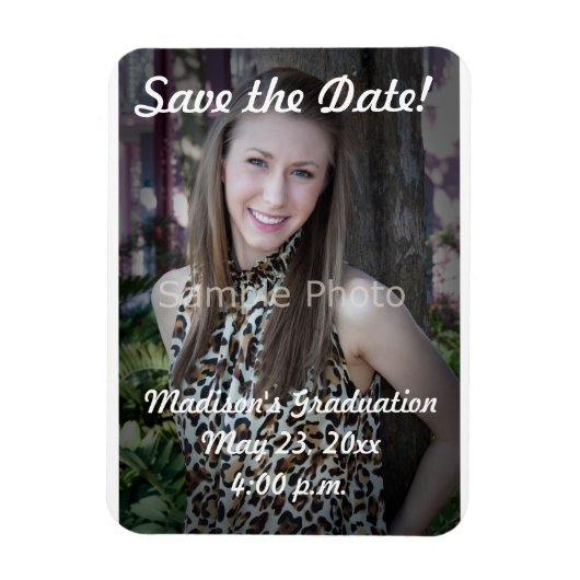 カスタム卒業Save the Date Photo Magnet マグネット (縦)