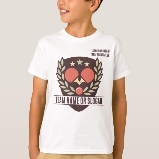 カスタム卓球チームネームクラブリーグ Tシャツ (正面)