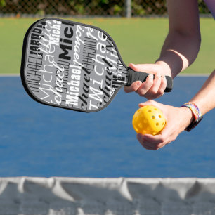 カスタム卓球選手の名前グレー ピックルボールラケット