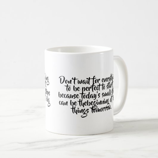 カスタム単語モノクロエステティック コーヒーマグカップ (正面右)