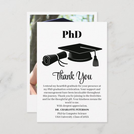 カスタム博士後期課程 サンキューカード (正面/裏面)