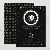 カスタム占星術十二星座あなたのヴィーナスサインウェディング 招待状 (正面/裏面)