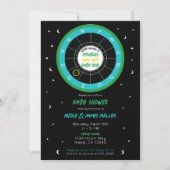 カスタム占星術〔占星術の〕十二宮図サンサインベビーシャワー 招待状 (正面)